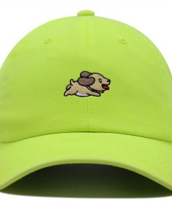 Niedlicher Hund beim Rennen Premium Vaterhut Gestickte Baumwoll Baseballkappe Welpe Rennend niedlicher hund beim rennen premium vaterhut gestickte baumwoll baseballkappe welpe rennend 1360