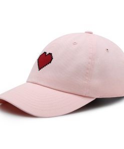 pixel herz premium vaterhut gestickte baumwoll baseballkappe 1261