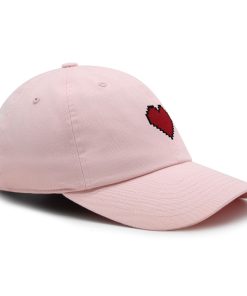 pixel herz premium vaterhut gestickte baumwoll baseballkappe 7438