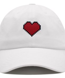 pixel herz premium vaterhut gestickte baumwoll baseballkappe 8381