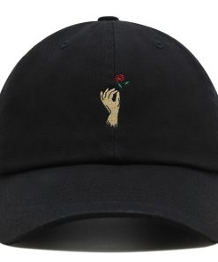 rose halte hand premium vaterhut gestickte baumwoll baseballkappe rose 1428