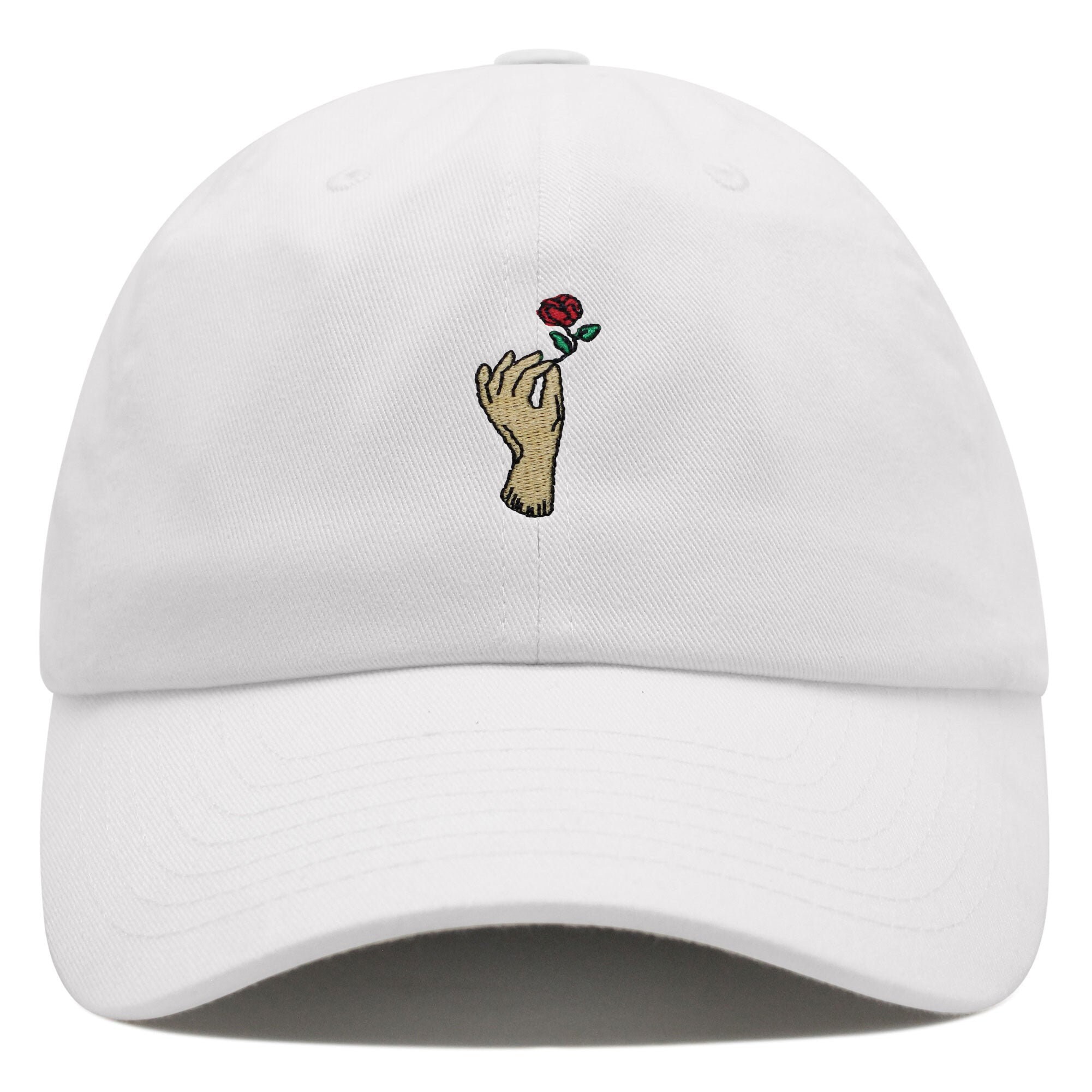 rose halte hand premium vaterhut gestickte baumwoll baseballkappe rose 6335