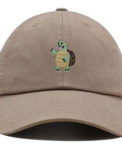 Schildkröte Hi! Premium Vaterhut Gestickte Baumwoll Baseballkappe Schildkröte Stehend schildkröte hi! premium vaterhut gestickte baumwoll baseballkappe schildkröte stehend 8512