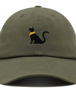 Schwarze Ägyptische Katze Premium Vaterhut Gestickte Baseballkappe Kätzchen schwarze ägyptische katze premium vaterhut gestickte baseballkappe kätzchen 5568