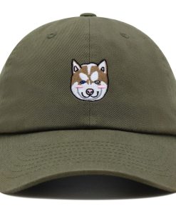 Seltsame Augen Premium Vaterhut Gestickte Baseballkappe Husky Hund seltsame augen premium vaterhut gestickte baseballkappe husky hund 4778