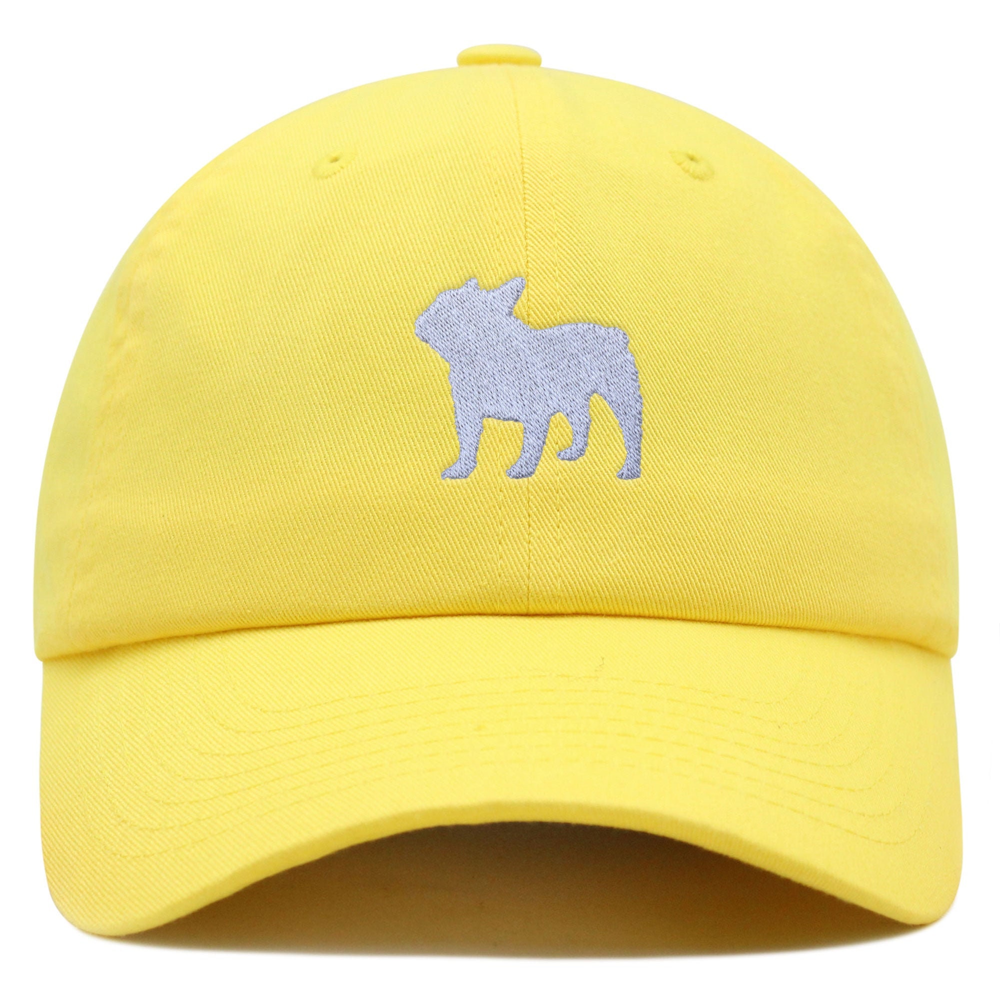 silhouette französische bulldogge premium vaterhut gestickte baumwoll baseballkappe umriss 3676