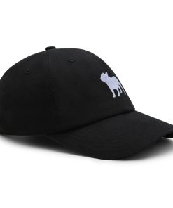 silhouette französische bulldogge premium vaterhut gestickte baumwoll baseballkappe umriss 8287