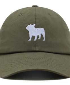 silhouette französische bulldogge premium vaterhut gestickte baumwoll baseballkappe umriss 8826