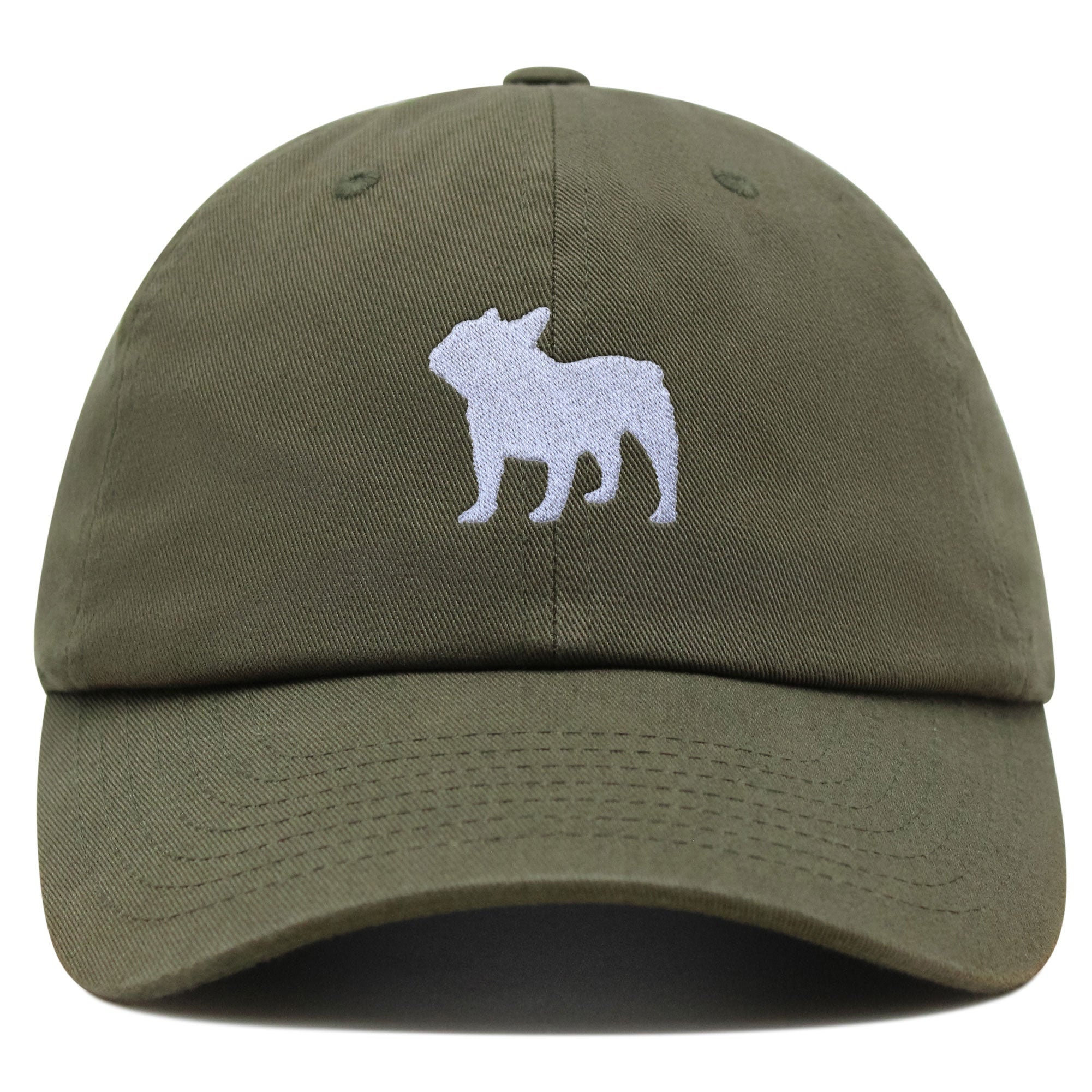 silhouette französische bulldogge premium vaterhut gestickte baumwoll baseballkappe umriss 8826