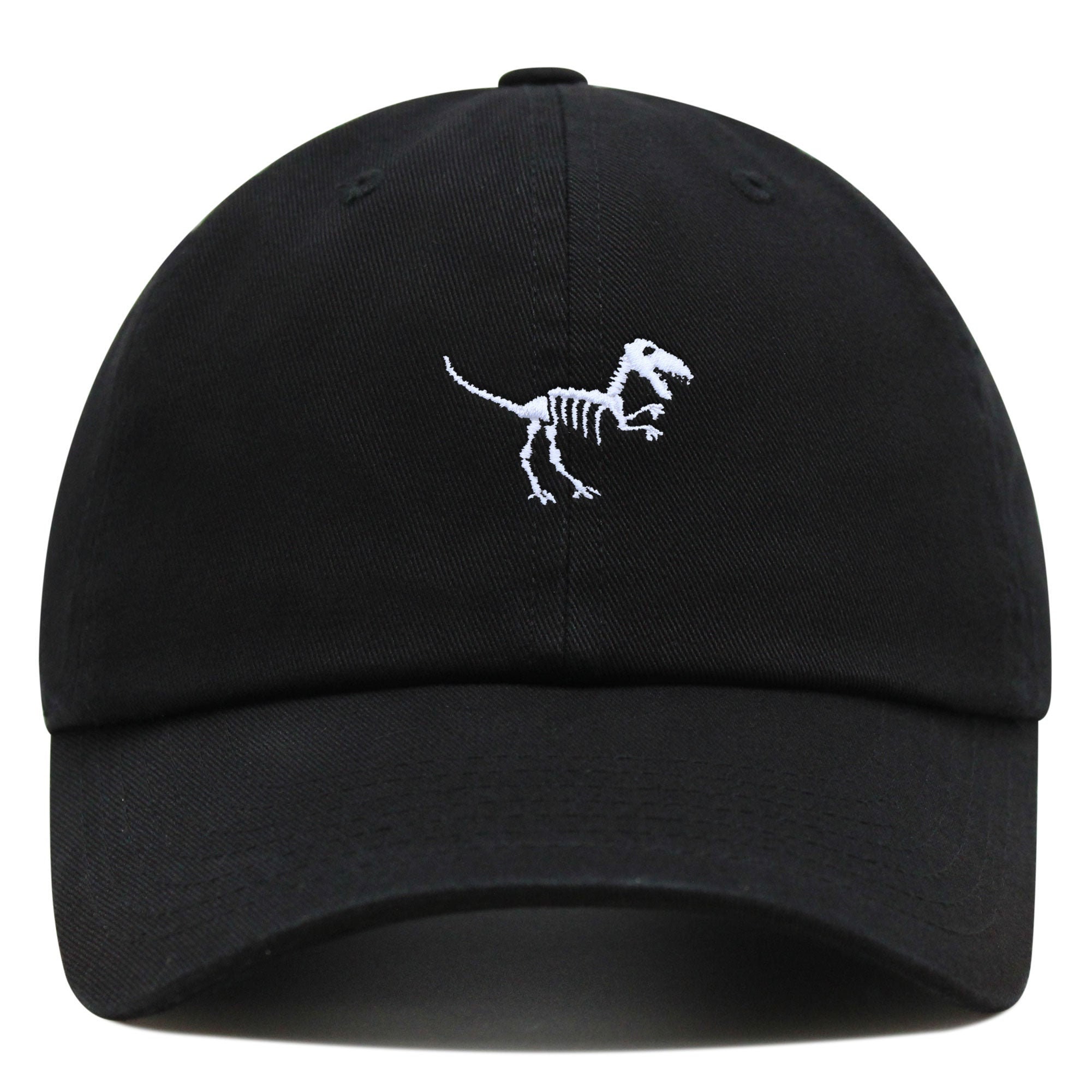 T Rex Skelett Premium Vaterhut Gestickte Baseballkappe Dinosaurier Knochen