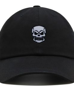 Totenkopf Vorderansicht Premium Vaterhut Gestickte Baseballkappe Grunge totenkopf vorderansicht premium vaterhut gestickte baseballkappe grunge 8996