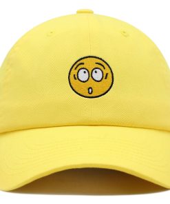 überraschter gesicht emoji premium vaterhut gestickte baseballkappe albern 8066