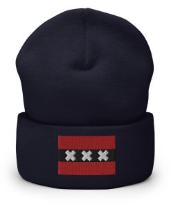 Amsterdam Flagge Bestickte Warme Winter Umgeschlagene Hut amsterdam flagge bestickte warme winter umgeschlagene hut 5150