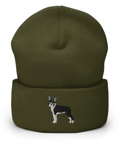boston terrier bestickte warme umgeschlagene hut boston terrier geschenk 2807
