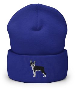boston terrier bestickte warme umgeschlagene hut boston terrier geschenk 3310