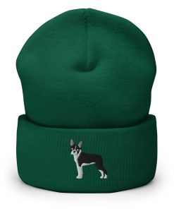 boston terrier bestickte warme umgeschlagene hut boston terrier geschenk 5480