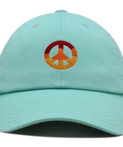 friedenssymbol premium vaterhut gestickte baseballkappe mit hippie logo 7552