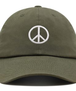 friedenssymbol premium vaterhut gestickte baumwoll baseballkappe in weiß 5788