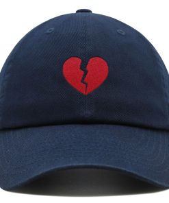 gebrochenes herz premium vaterhut gestickte baumwoll baseballkappe mit symbol 1268