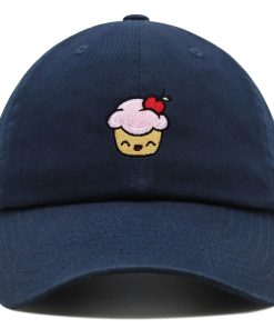 Glücklicher Cupcake Premium Vaterhut Gestickte Baseballkappe mit Muffin Design glücklicher cupcake premium vaterhut gestickte baseballkappe mit muffin design 5384