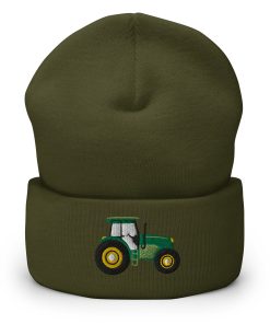 Grüner Traktor Bestickte Warme Winter Umgeschlagene Hut grüner traktor bestickte warme winter umgeschlagene hut 3534