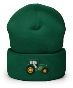 Grüner Traktor Bestickte Warme Winter Umgeschlagene Hut grüner traktor bestickte warme winter umgeschlagene hut 5735