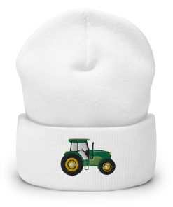 Grüner Traktor Bestickte Warme Winter Umgeschlagene Hut grüner traktor bestickte warme winter umgeschlagene hut 8862