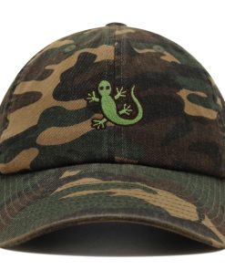 grünes echsen logo premium vaterhut gestickte baseballkappe mit wüstenmotiv 3511