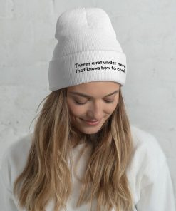 hier unter ist eine ratte die kochen kann bestickte warme umgeschlagene hut lustiger hut 8404