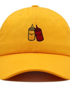 Ketchup und Senf Premium Vaterhut Gestickte Baseballkappe mit Saucen Design ketchup und senf premium vaterhut gestickte baseballkappe mit saucen design 4982
