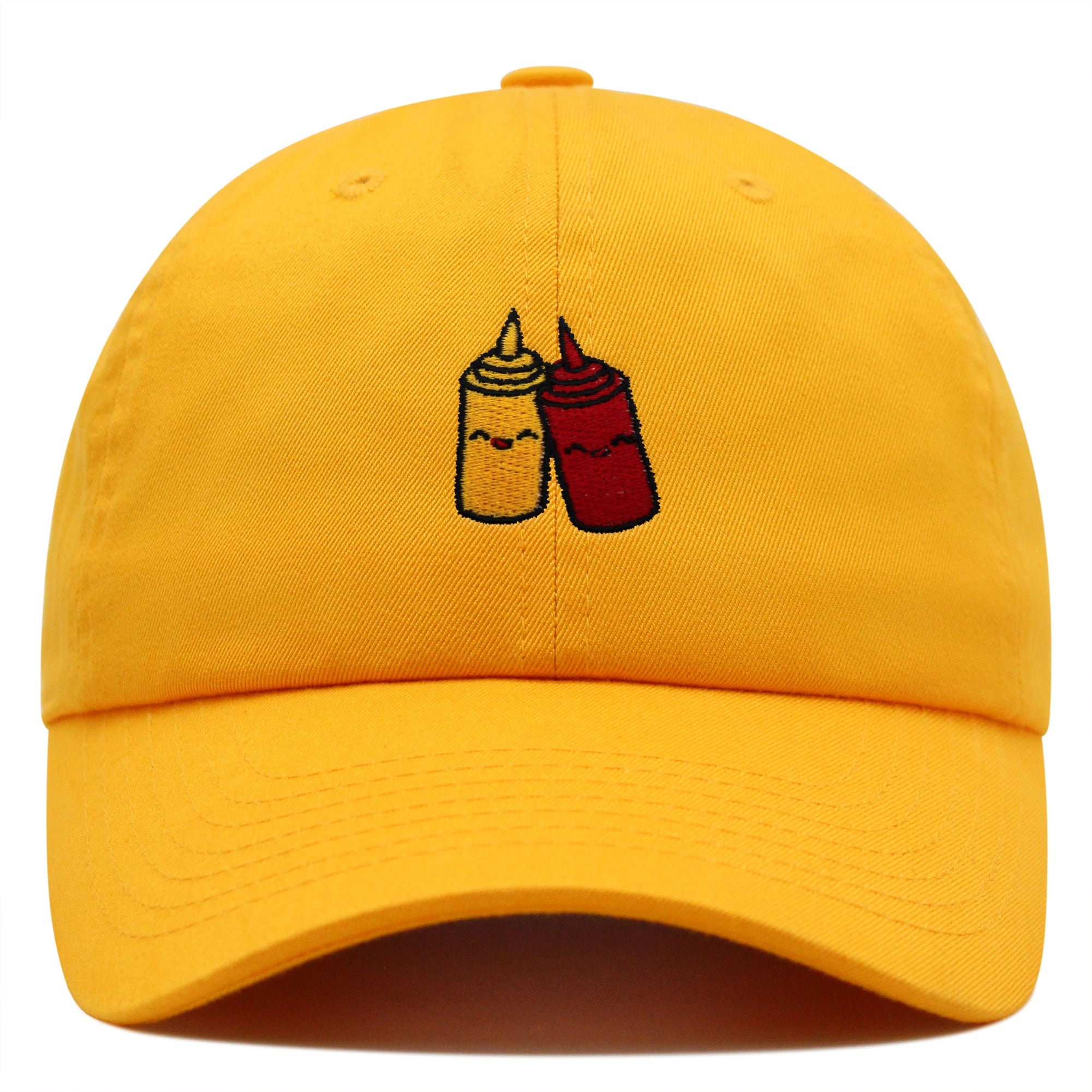 Ketchup und Senf Premium Vaterhut Gestickte Baseballkappe mit Saucen Design ketchup und senf premium vaterhut gestickte baseballkappe mit saucen design 4982