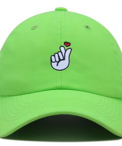 Kpop Finger Herz Premium Vaterhut Gestickte Baseballkappe mit koreanischem Herz kpop finger herz premium vaterhut gestickte baseballkappe mit koreanischem herz 5412