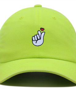 Kpop Finger Herz Premium Vaterhut Gestickte Baseballkappe mit koreanischem Herz kpop finger herz premium vaterhut gestickte baseballkappe mit koreanischem herz 7865