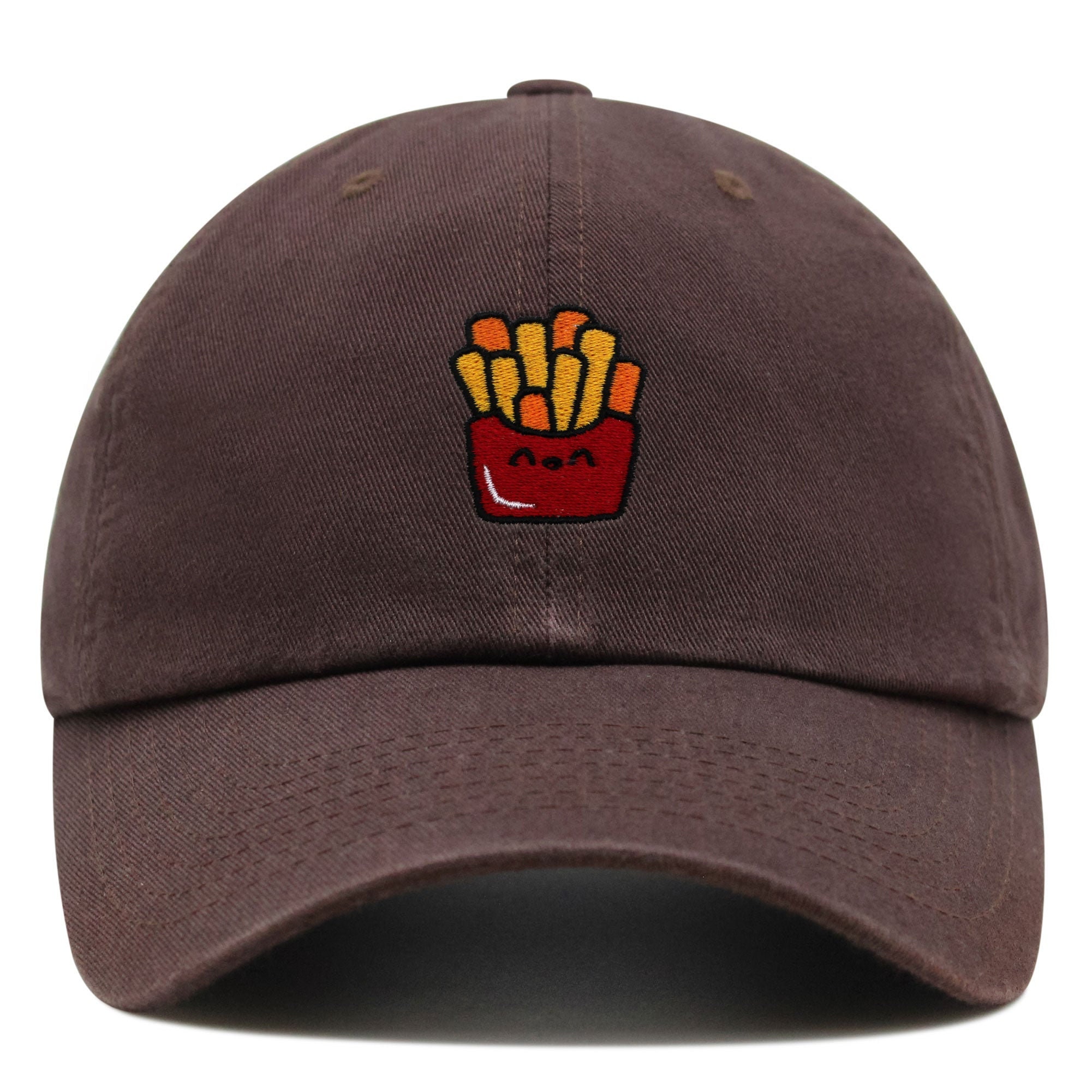Lächelnde Pommes Frites Premium Vaterhut Gestickte Baseballkappe mit Chips Design lächelnde pommes frites premium vaterhut gestickte baseballkappe mit chips design 2919