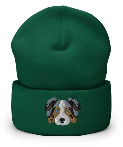 merle australian shepherd bestickte umgeschlagene hut australian shepherd hund geschenk 2019