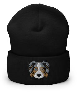 merle australian shepherd bestickte umgeschlagene hut australian shepherd hund geschenk 2440