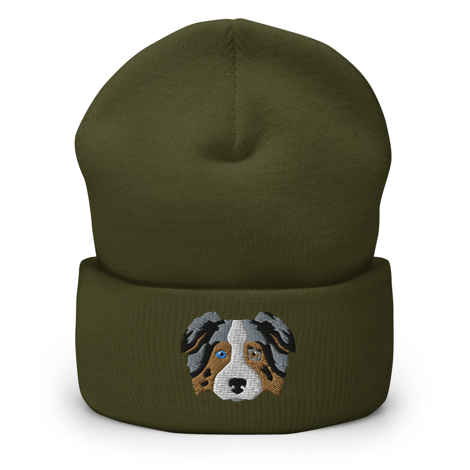 merle australian shepherd bestickte umgeschlagene hut australian shepherd hund geschenk 5092