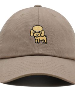 niedlicher pudel premium vaterhut gestickte baumwoll baseballkappe mit welpen 5235