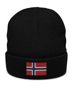 norwegen flagge bestickte warme gerippte beanie norwegen geschenk 4667