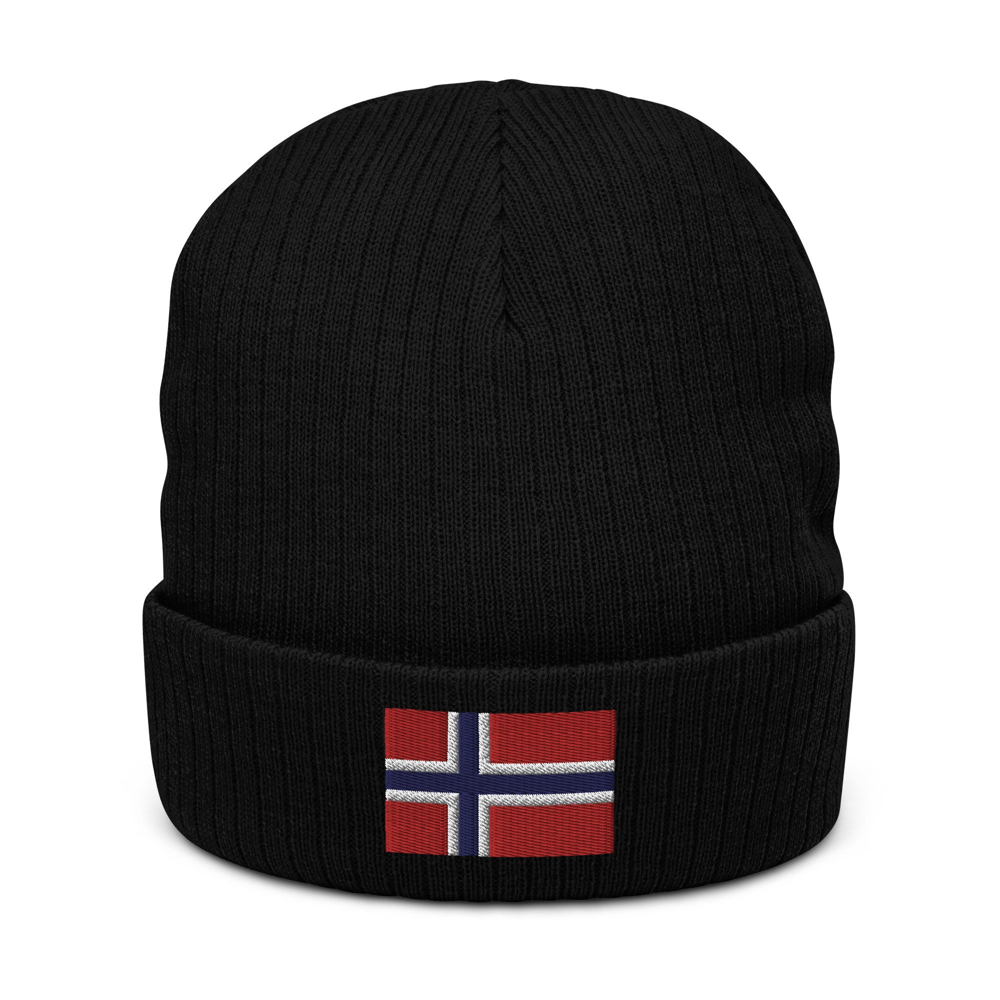 norwegen flagge bestickte warme gerippte beanie norwegen geschenk 4667