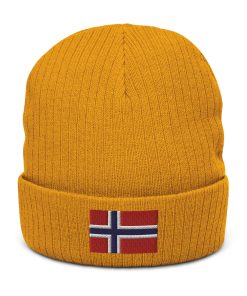 norwegen flagge bestickte warme gerippte beanie norwegen geschenk 7355