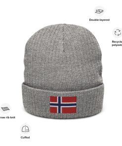norwegen flagge bestickte warme gerippte beanie norwegen geschenk 7820