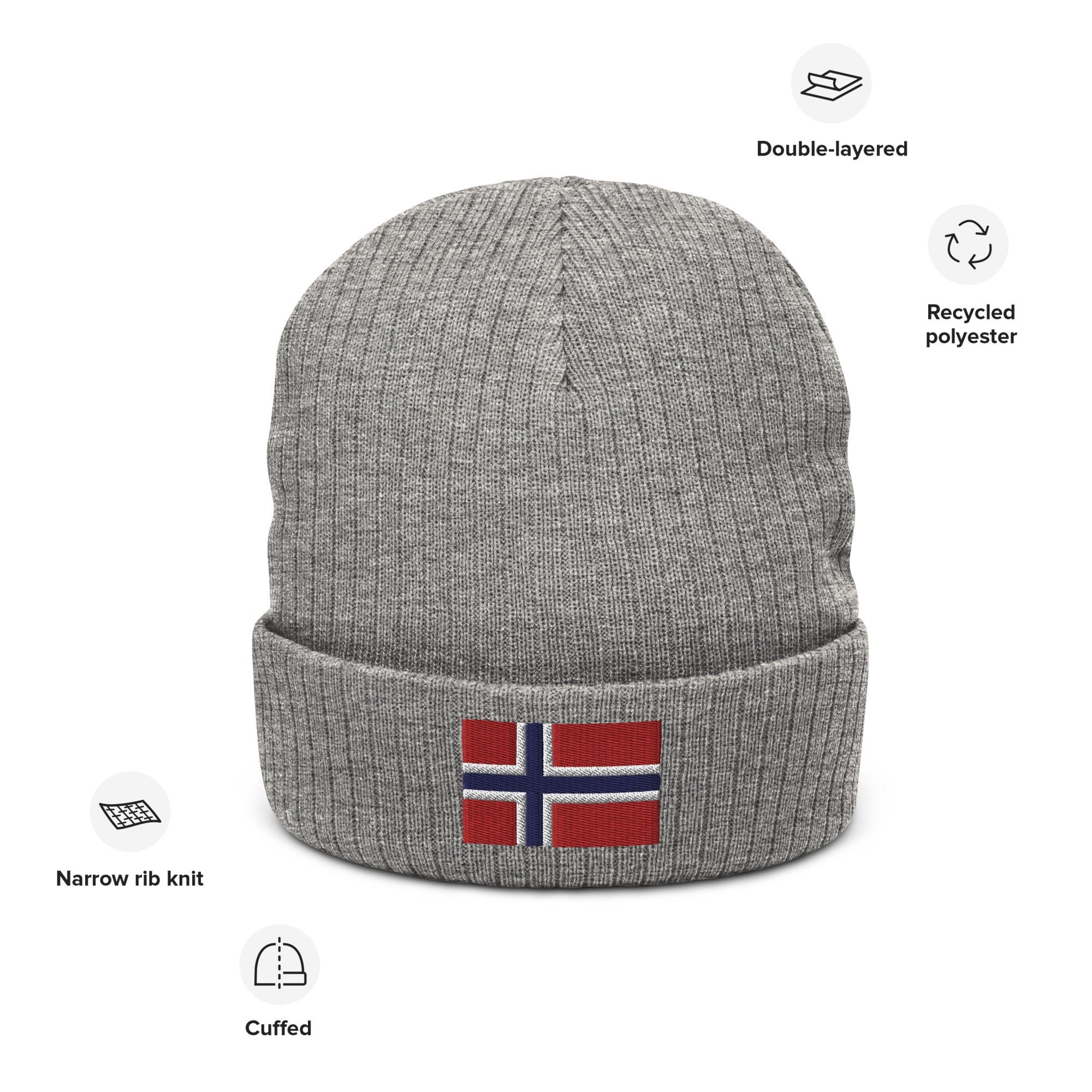 norwegen flagge bestickte warme gerippte beanie norwegen geschenk 7820