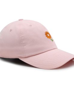 orange blume premium vaterhut gestickte baseballkappe mit blumenmuster 3762