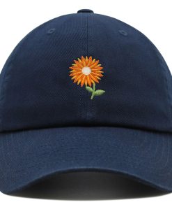 orange blume premium vaterhut gestickte baseballkappe mit blumenmuster 4491