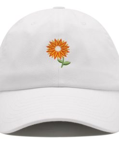 orange blume premium vaterhut gestickte baseballkappe mit blumenmuster 8004