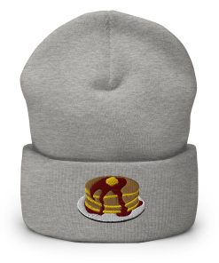 pfannkuchen mit sirup bestickte warme winter umgeschlagene hut frühstücksliebhaber hut 7385