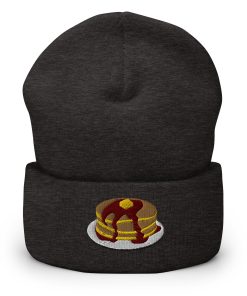 pfannkuchen mit sirup bestickte warme winter umgeschlagene hut frühstücksliebhaber hut 7786