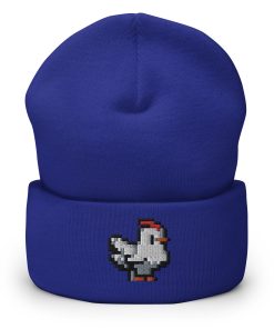 pixel huhn bestickte warme umgeschlagene hut videospiel hut 3820