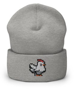 pixel huhn bestickte warme umgeschlagene hut videospiel hut 4607